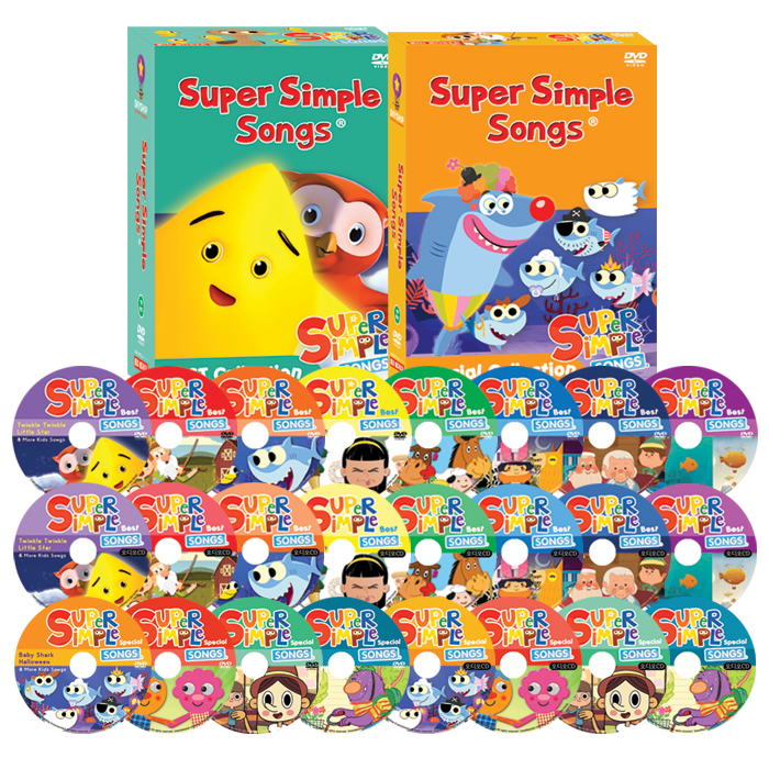 슈퍼심플송 SUPER SIMPLE SONG 베스트+스페셜Collection DVD 24종세트(가사집포함)유아영어 초등영어