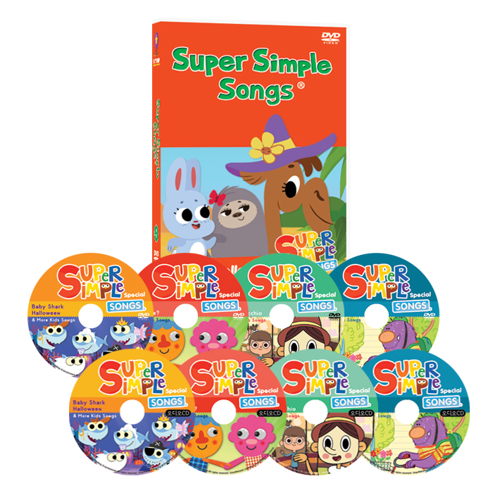 슈퍼심플송 SUPER SIMPLE SONG ABC파닉스&WORD+베스트+스페셜+플러스 46종 전체세트(가사집포함)유아영어 초등영어 심플송DVD