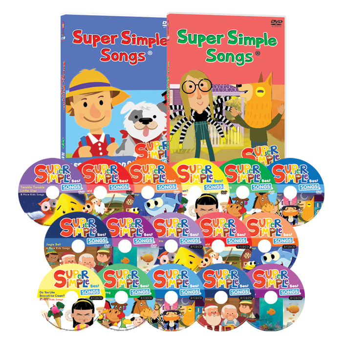 슈퍼심플송 SUPER SIMPLE SONG 베스트+스페셜+플러스 38종 전체세트(가사집포함)유아영어 초등영어 심플송DVD